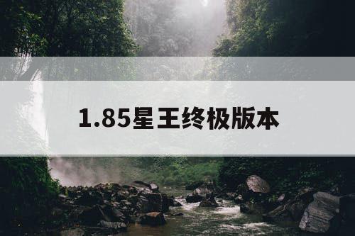 1.85星王终极版本
