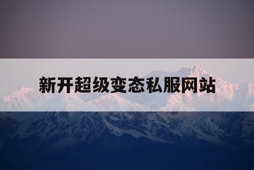 新开超级变态私服网站