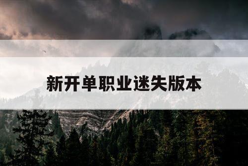 新开单职业迷失版本