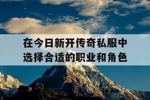 在今日新开传奇私服中选择合适的职业和角色
