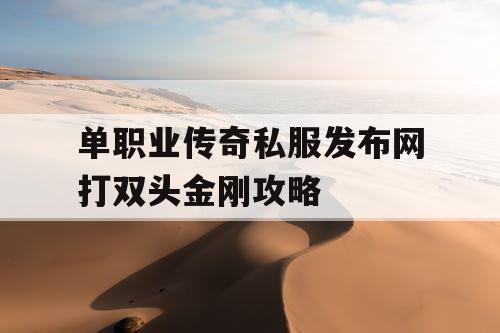 单职业传奇私服发布网打双头金刚攻略